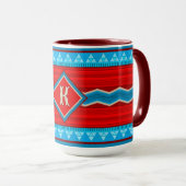 Southwest River Canyon Red Turquoise Monogram マグカップ (正面右)