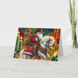 Southwest Santa Delivering Gifts On Horseback シーズンカード