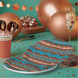 Southwest Style Geometric Cameron Gorge Design ペーパープレート