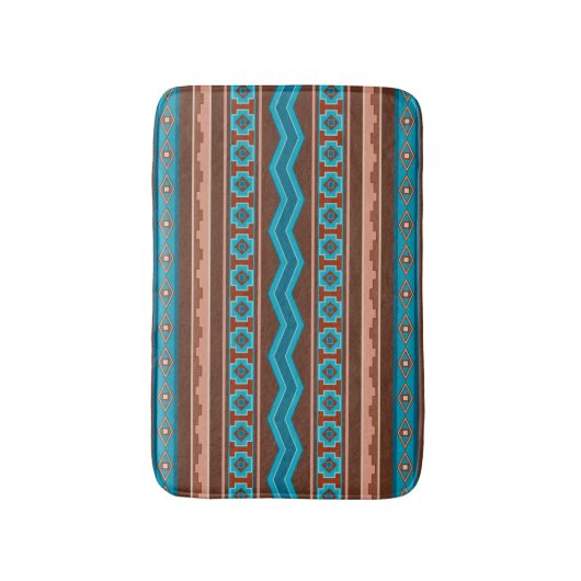 Southwest Style Geometric Cameron Gorge Design Sm バスマット (正面縦)