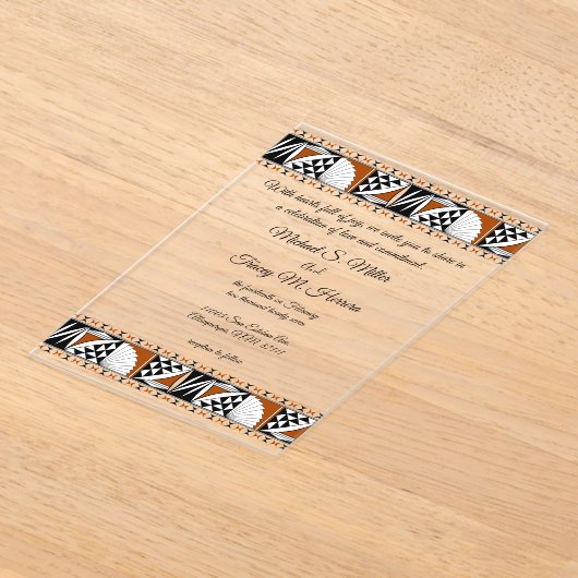 Southwest Sunrise アクリル招待状 (レイダウン)