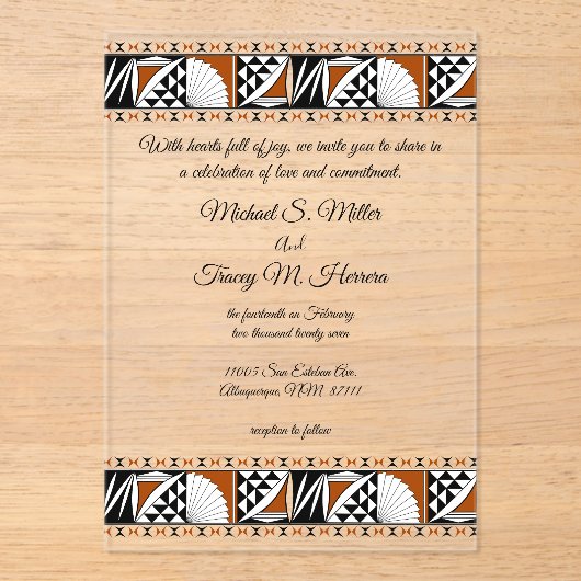 Southwest Sunrise アクリル招待状 (正面)