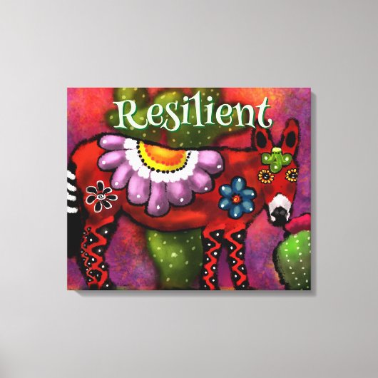 Southwest Talavera-Style Donkey Personalized キャンバスプリント (正面)