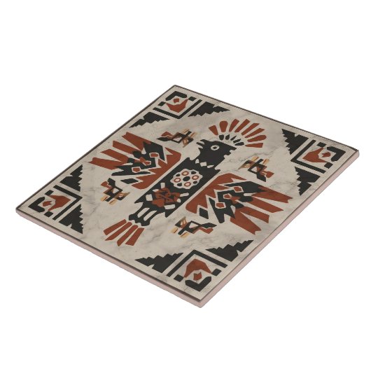 Southwest Tribal Eagle Geometric Ancestral Symbol タイル (側面)