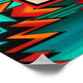 Southwest Tribal Wolf Poster ポスター (角)