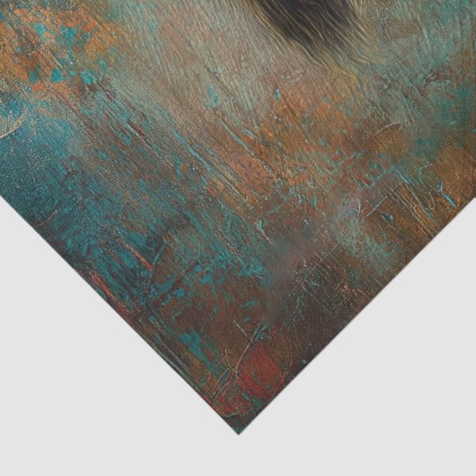 Southwest Turquoise Bison Portrait 薄葉紙 (詳細)