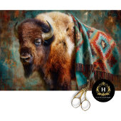 Southwest Turquoise Bison Portrait 薄葉紙