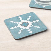 Southwest Winter Geometric Snowflake Design コースター (左側)