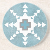 Southwest Winter Geometric Snowflake Design コースター (正面)