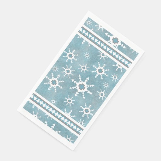 Southwest Winter Geometric Snowflakes & Pine Trees (コーナー)