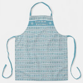 Southwest Winter Snowflake Pine Personalized Blue エプロン (正面)