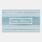 Southwest Winter Snowflakes & Pine Trees Blue 長方形シール (正面)