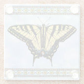 Southwest Yellow Swallowtail Butterfly Blue Sky ガラスコースター (裏面)