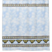 Southwest Yellow Swallowtail Butterfly Blue Sky シャワーカーテン (正面)