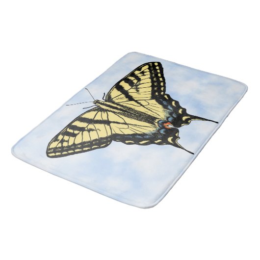 Southwest Yellow Swallowtail Butterfly Blue Sky バスマット (アングル)