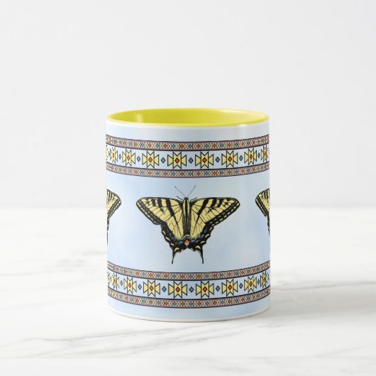 Southwest Yellow Swallowtail Butterfly Blue Sky マグカップ (中央)