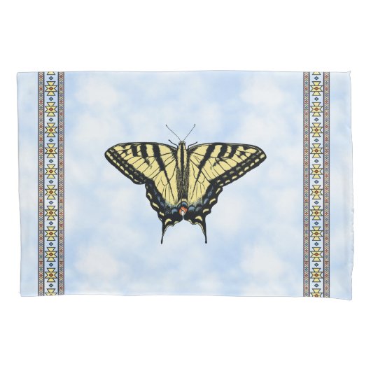 Southwest Yellow Swallowtail Butterfly Blue Sky 枕カバー (正面左)