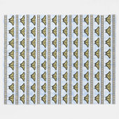 Southwest Yellow Swallowtail Butterfly Large フリースブランケット (正面(横))