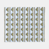 Southwest Yellow Swallowtail Butterfly Medium フリースブランケット (正面(横))