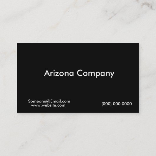 Southwestern Arizona Sunrise Roadrunner  名刺 (裏面)