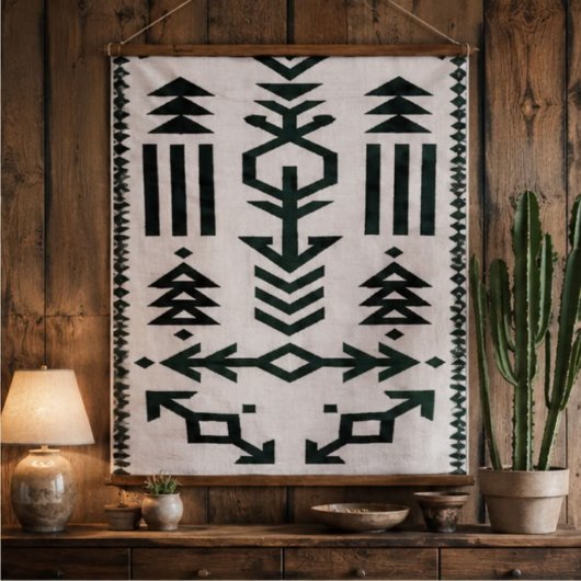 Southwestern Arrow Tribal Boho Western Minimalist 吊り下げ型タペストリー