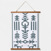 Southwestern Arrow Tribal Boho Western Minimalist 吊り下げ型タペストリー (正面)