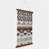 Southwestern Aztec Geometric Pattern in Black 吊り下げ型タペストリー (傾斜あり)