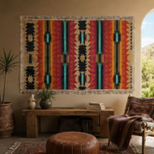 Southwestern Aztec Geometric Stripe Pattern 