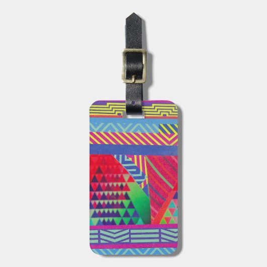 southwestern borders and triangles collage ラゲッジタグ (正面縦)