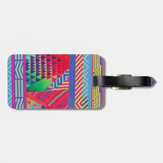 southwestern borders and triangles collage ラゲッジタグ (裏面横)