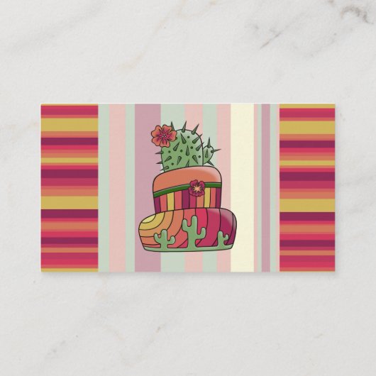 Southwestern Cactus Business Card 名刺 (裏面)