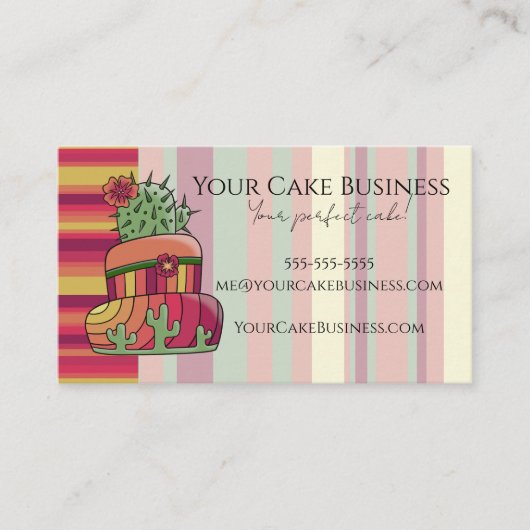 Southwestern Cactus Business Card 名刺 (正面)