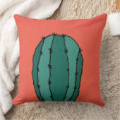 Southwestern Cactus Coral Background クッション (ブランケット)