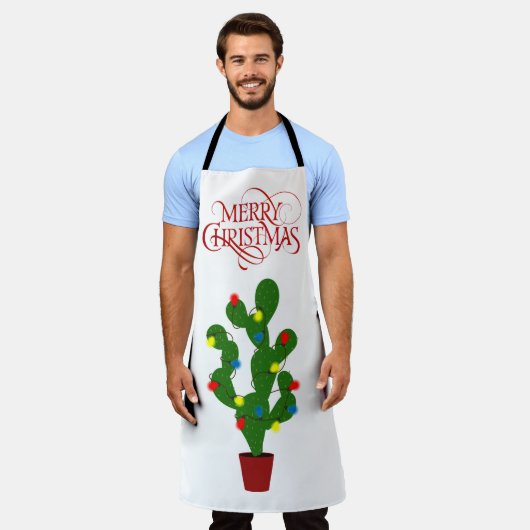 Southwestern Christmas エプロン (着用した状態)