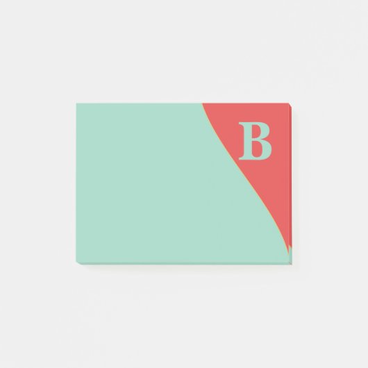 Southwestern Coral and Turqoise with Monogram ポストイット (正面)