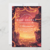 Southwestern Cowboy Boots Baby Shower 招待状 (正面)