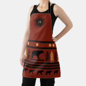 Southwestern Deep Redwood Navajo Black Bear Apron エプロン (インサイチュ)