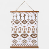 Southwestern Desert Cactus Rustic Brown Western B 吊り下げ型タペストリー (正面)