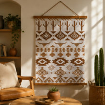 Southwestern Desert Cactus  Rustic Brown Western B