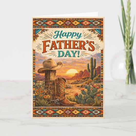 Southwestern Desert Cowboy Fathers Day シーズンカード (正面)