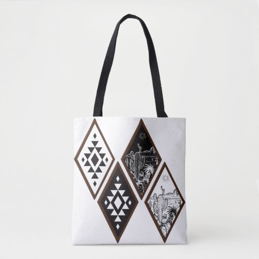 Southwestern Desert Diamond Tote Bag トートバッグ (正面)