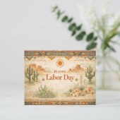 Southwestern Desert Happy Labor Day シーズンポストカード (スタンド正面)