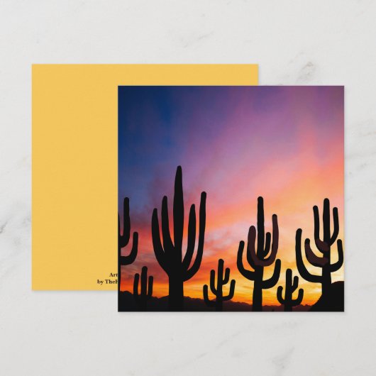 Southwestern Desert Landscape Cactus Sunrise Image カード (正面/裏面)