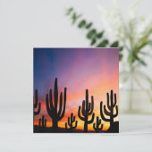 Southwestern Desert Landscape Cactus Sunrise Image カード (スタンド正面)