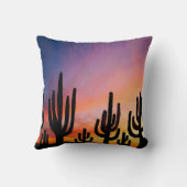 Southwestern Desert Landscape Cactus Sunrise Image クッション (裏面)