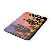 Southwestern Desert Landscape Cactus Sunrise Image バスマット (アングル)
