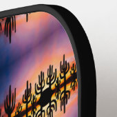 Southwestern Desert Landscape Cactus Sunrise Image ピックルボールラケット (左詳細)