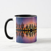 Southwestern Desert Landscape Cactus Sunrise Image マグカップ (左)