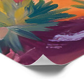 Southwestern Desert Road with Cacti ポスター (角)