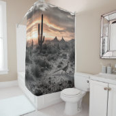 Southwestern Desert Roadrunner at Sunrise  シャワーカーテン (インサイチュ)